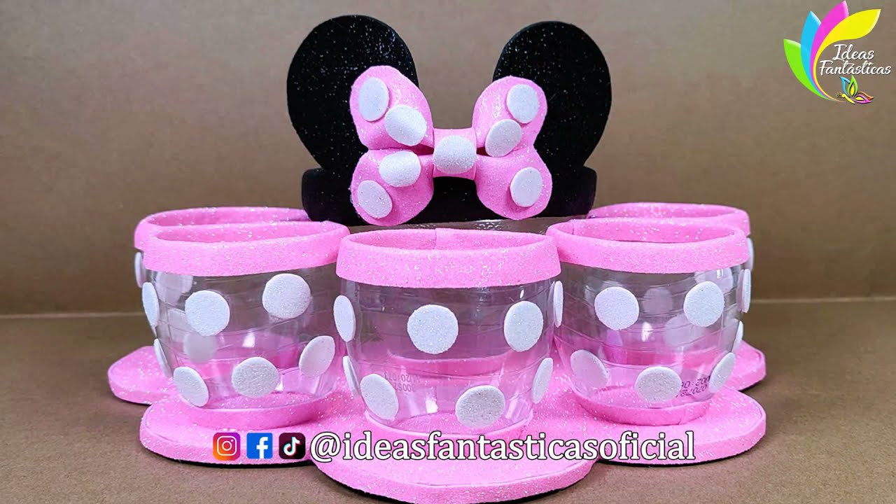 🥰MARAVILLOSA IDEA MINNIE MOUSE de BOTELLA PLÁSTICA 🥰 FÁCIL Y ECONÓMICO ORGANIZADOR de BOTELLAS