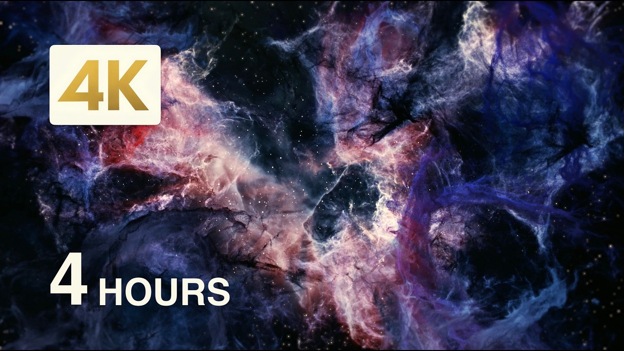 Расслабление в Глубоком Космосе 4K Фон Туманности для Сна и Фокуса 4 ЧАСА