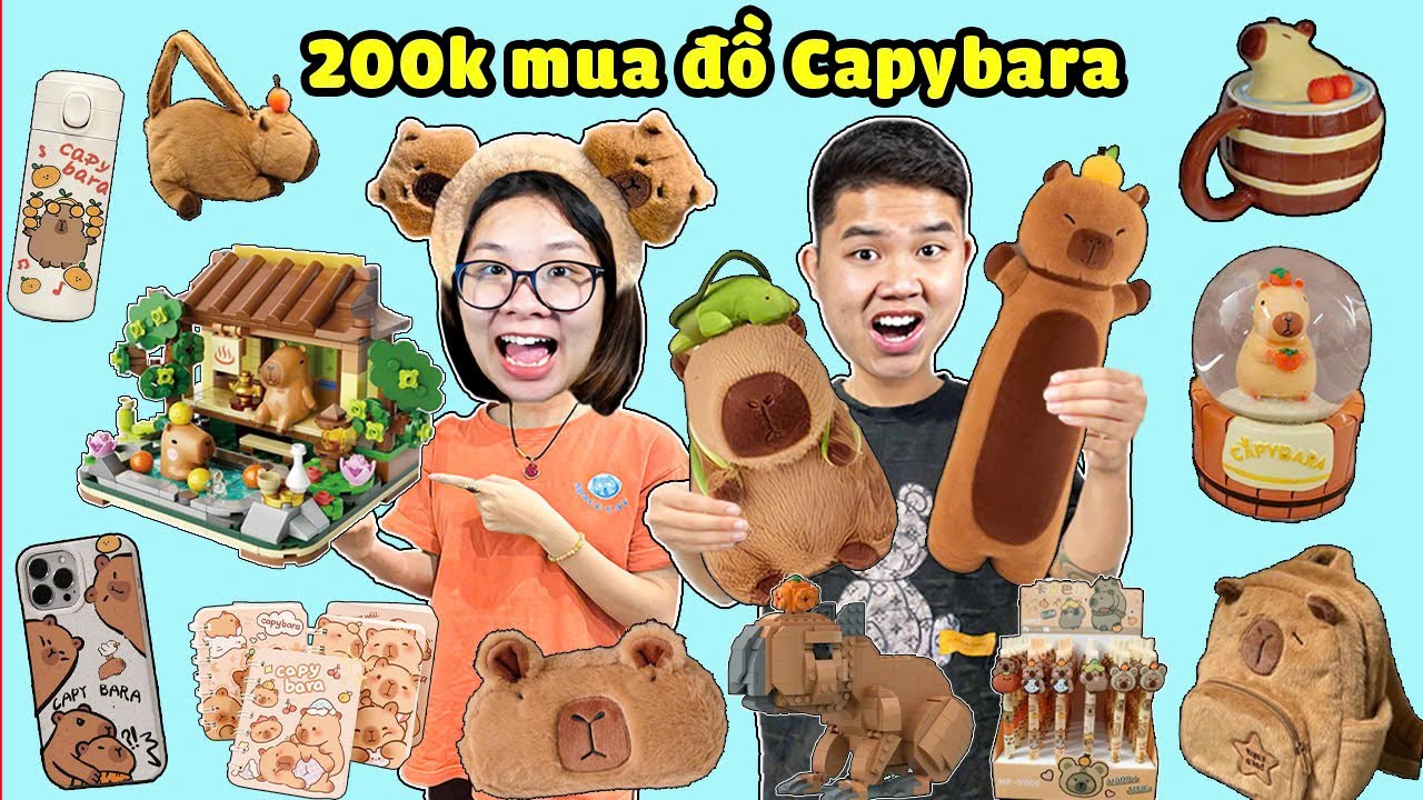 bqThanh Vlog Thử Th&aacute;ch Cầm 200K Mua Tất Cả C&aacute;c Đồ Của CAPYBARA Si&ecirc;u Hot...