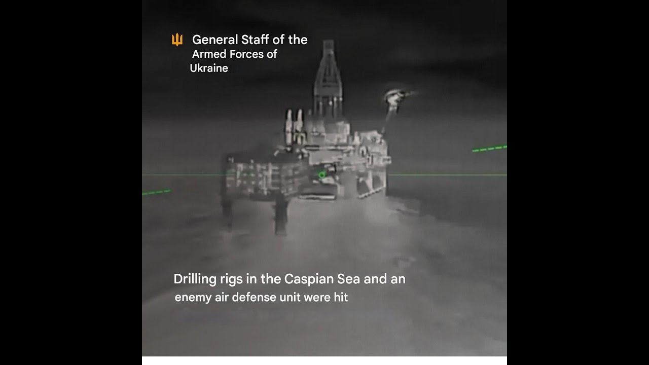 Ukrainian Drones Hit THREE Oil Platforms in the Caspian Sea!