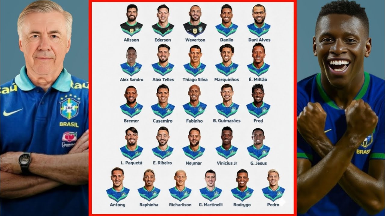 Brazil Men-23 World Cup Squad Announces Carlo Ancelotti ~ Brazil Squad 2026