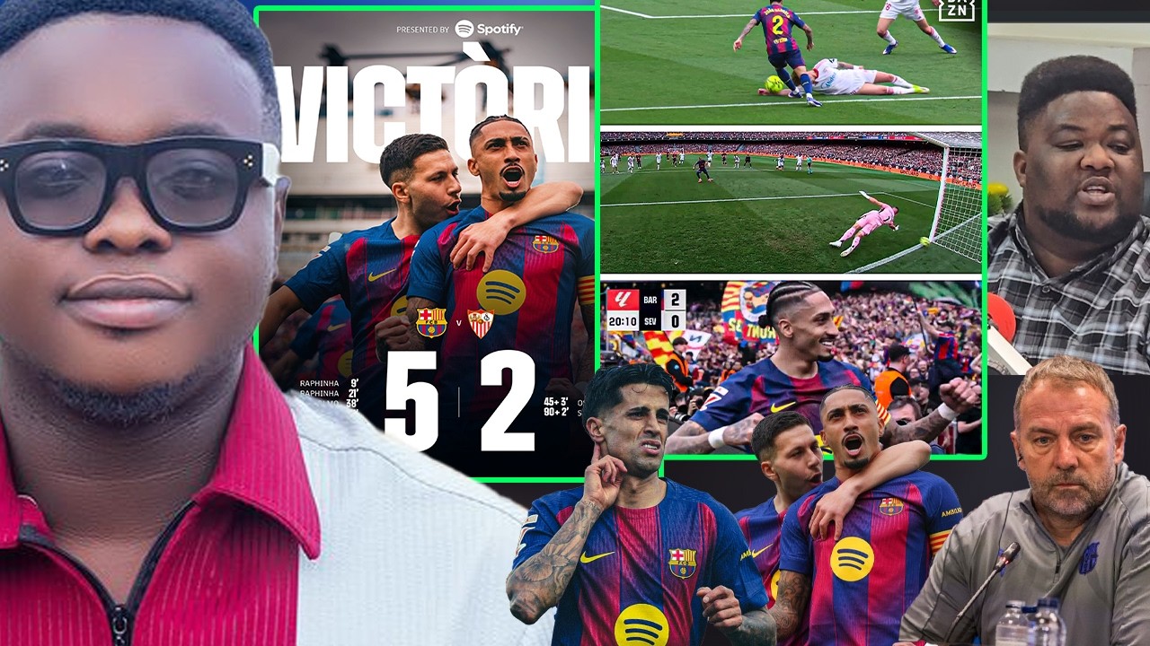 BARCELONA 5 SEVILLA 2, GAME ANALYSIS AND WHAT HAPPENED, RAPHINHA, CANCELO, GAVI, HANSI AND KEY