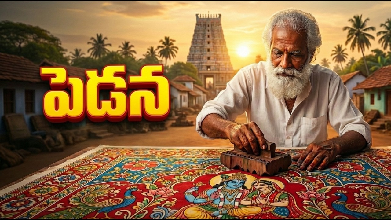 పెడన కలంకారీ తయారీ విధానం 😲 | చెట్టు రంగులతో చేసే అద్భుత కళ! l Pedana Kalamkari Process  | #pedana 