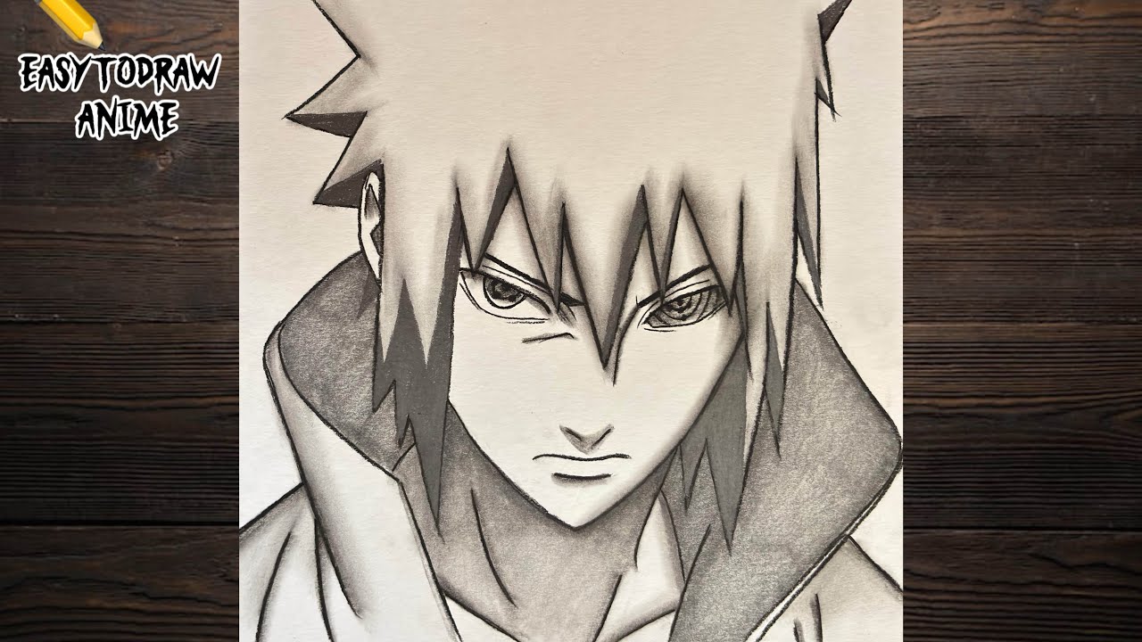 How to draw Sasuke Uchiha from Naruto - Easy anime drawing tutorial 