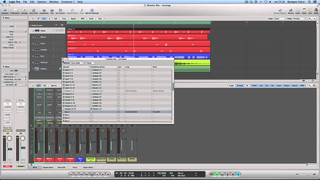 How to Set up a Monitor Mix in Logic and Motu UltraLite