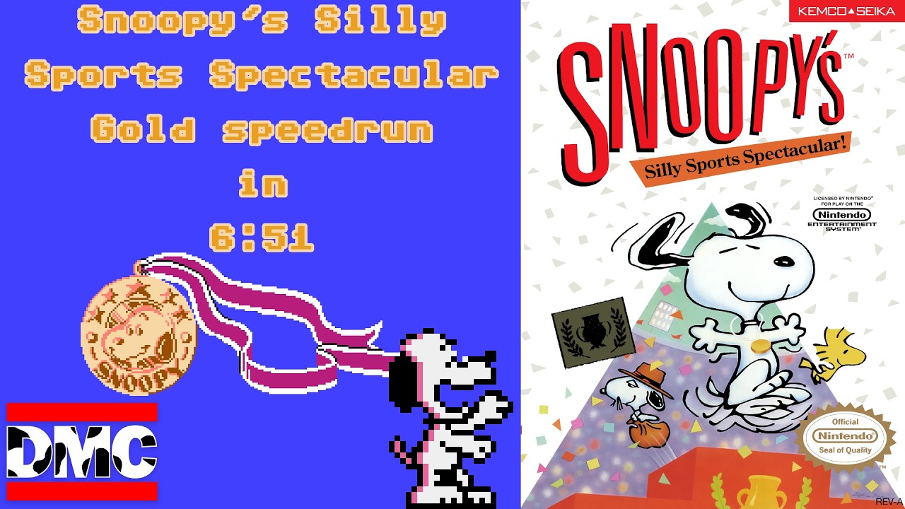 Snoopy's Silly Sports Spectacular (NES) Gold Speedrun in 6:51 | Current WR Current PB