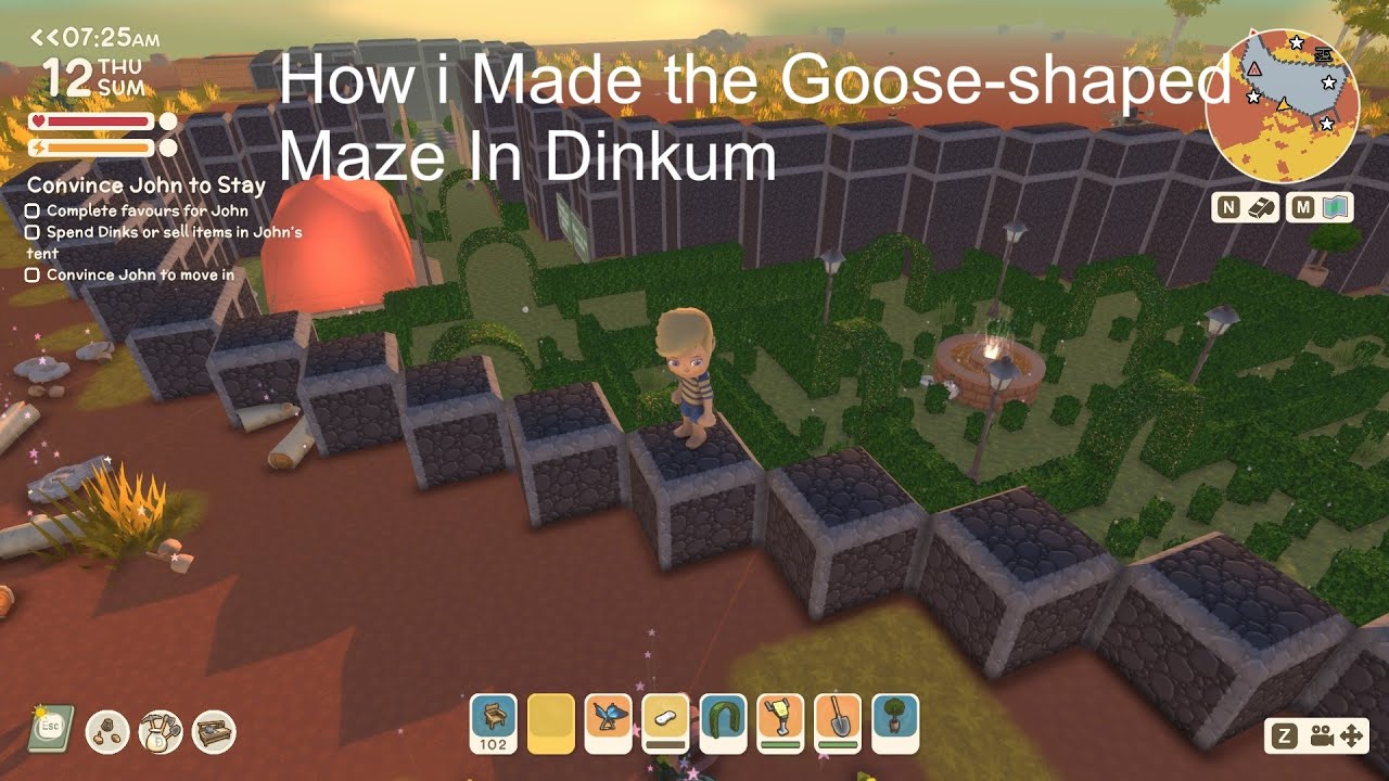 How I made an Goose-shaped Maze In Dinkum