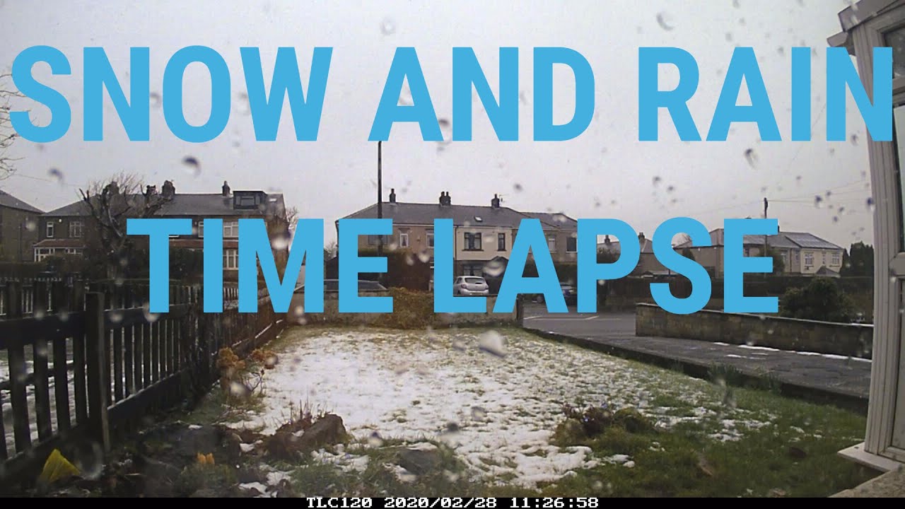 HEAVY SNOW, SLEET AND RAIN, TIME LAPSE, BRAFORD, UK, 28/02/2020