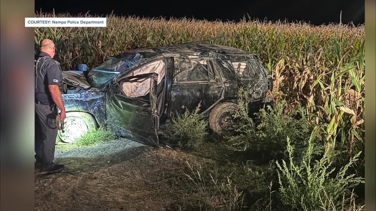 Nampa Police K-9 'Riddick' killed in rollover crash, two suspects in custody