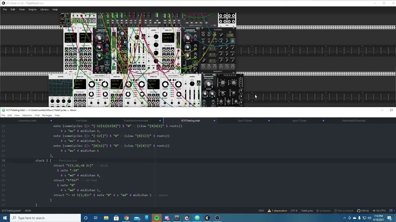 VCV Rack ft. TidalCycles LiveCoding