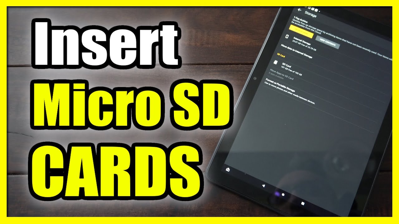 How to insert Micro SD Card into Amazon Fire HD 10 Tablet (Expand Storage)