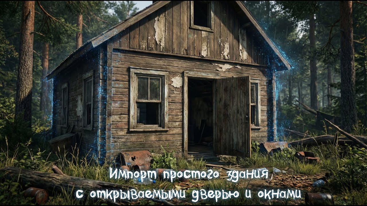Импорт простого здания с открываемыми дверью и окнами ч.3 (Вариация геометрии через Blender)