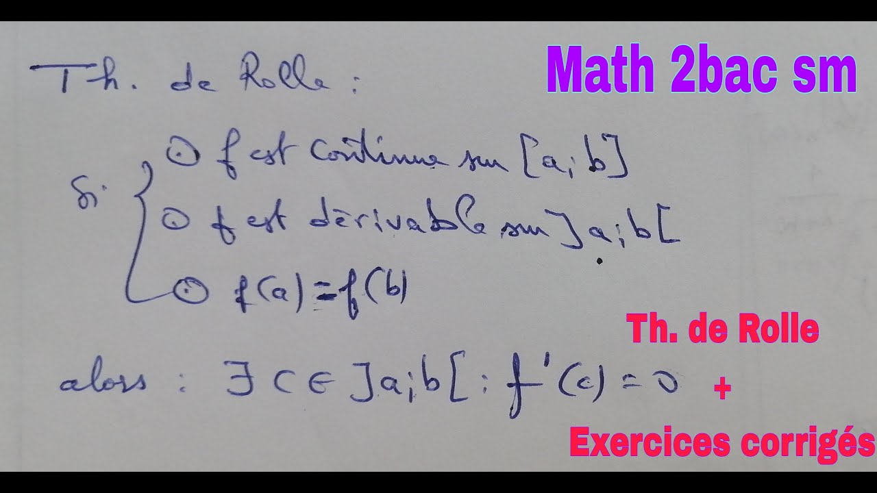 theoreme de Rolle.......math 2bac sm