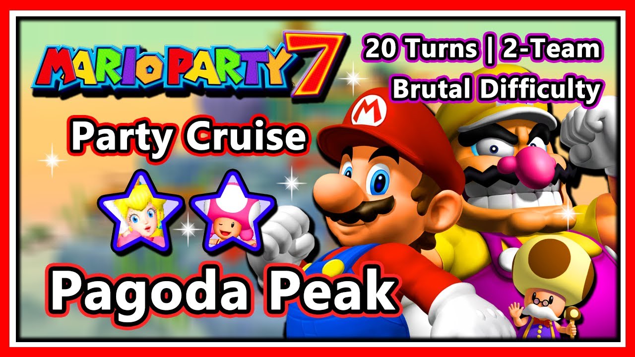 Mario Party 7 - 20 Turns | 2-Team | Mario & Wario vs. Peach & Toadette | Pagoda Peak (R)