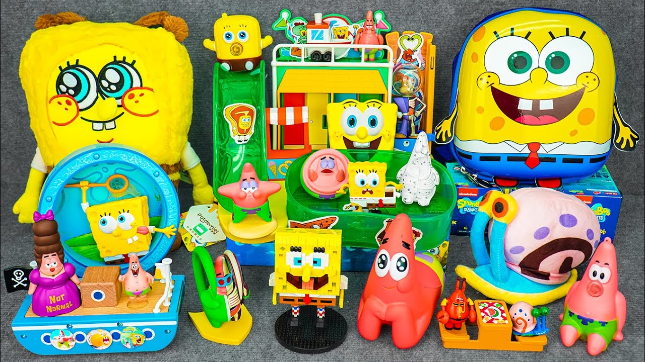 ⭐Spongebob ASMR⭐Satisfying Unboxing Spongebob's Playground toy set,스폰지밥의 놀이터 장난감 세트