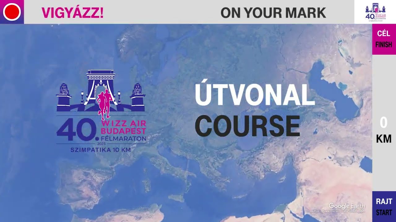 40. Wizz Air Budapest F&eacute;lmaraton 2025 - Szimpatika 10 km &uacute;tvonal anim&aacute;ci&oacute;