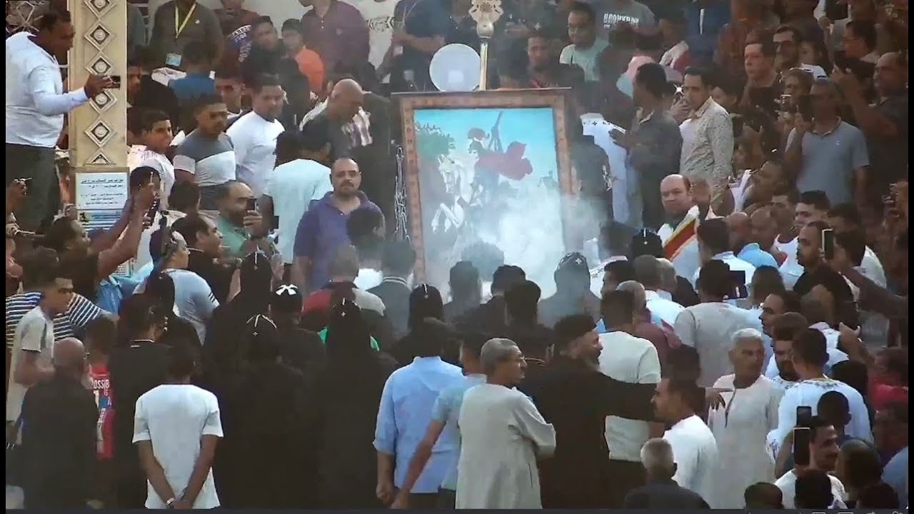 مباشر صلاة رفع البخور وزفة الشهيد العظيم مارجرجس الروماني بديره بالرزيقات  - اليوم الثاني 10/11/2025