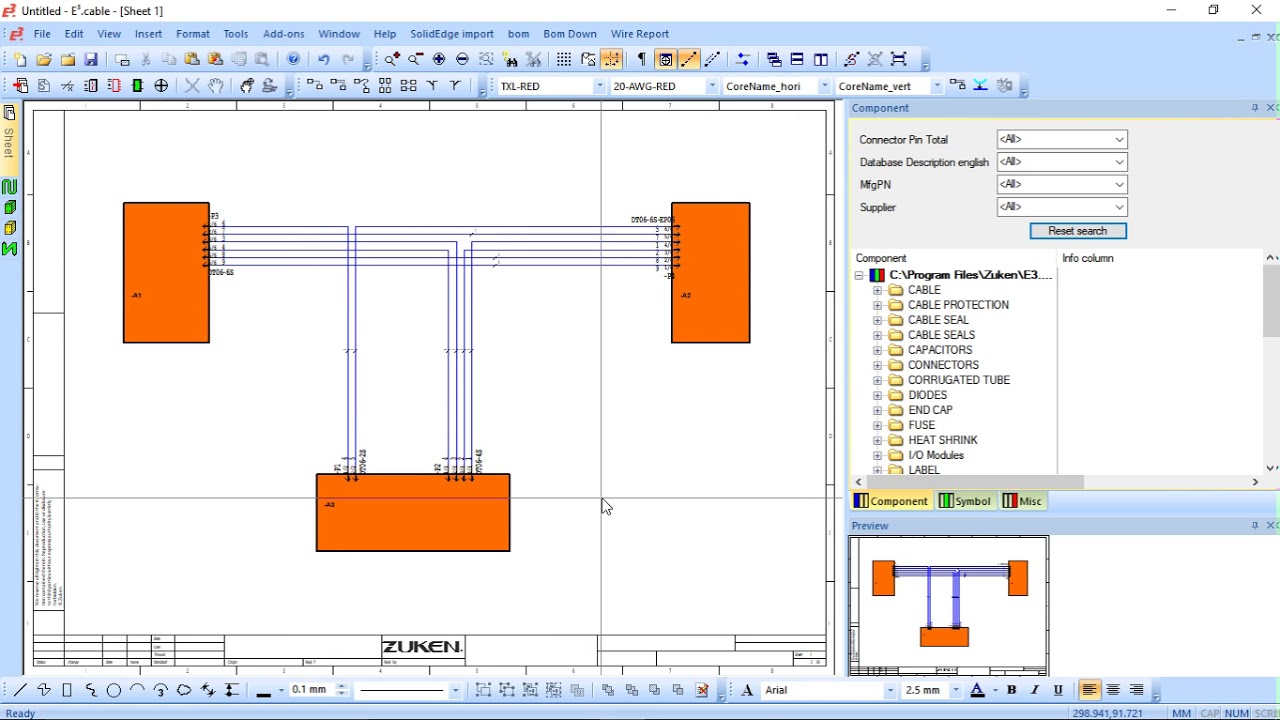 Easy Harness enigneering drawing using Zuken E3.series