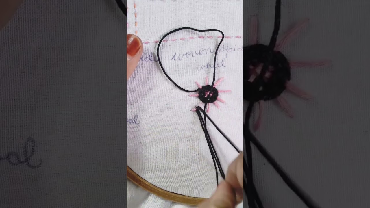 Hand embroidery stitches 🪡 Woven spider's wheel, weave stitch family 