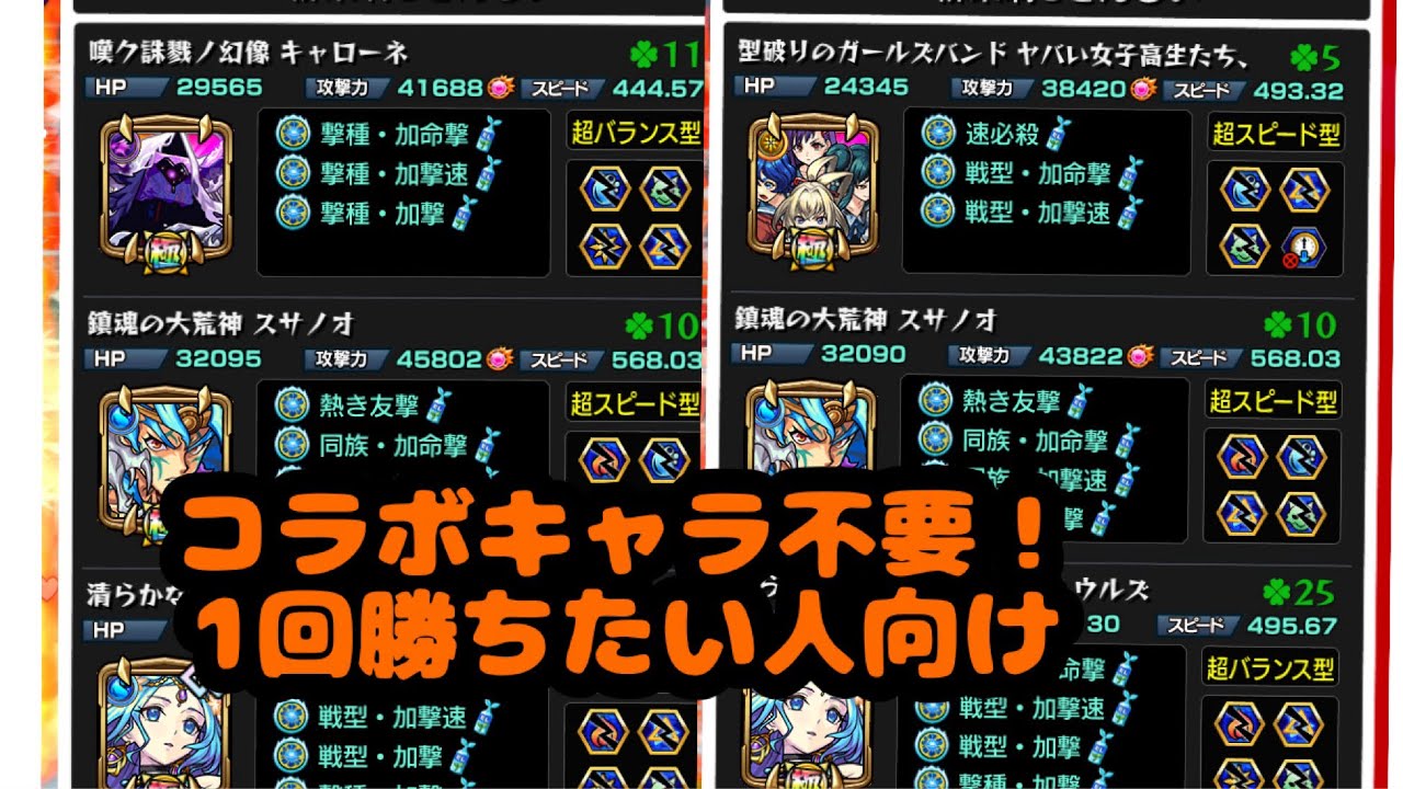 【モンスト】コラボキャラ未所持者向け！パラノヴィアの星墓編成2つ紹介