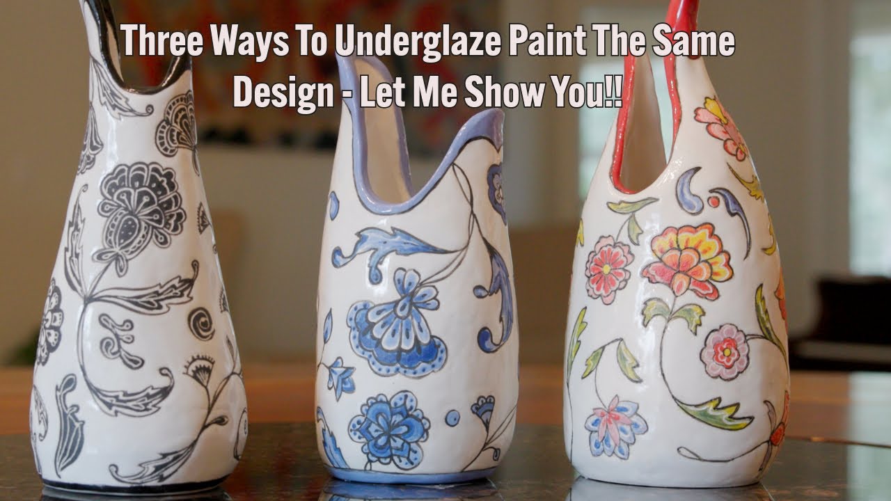 Underglaze Painting Techniques - THREE WAYS TO PAINT WITH UNDERGLAZE!