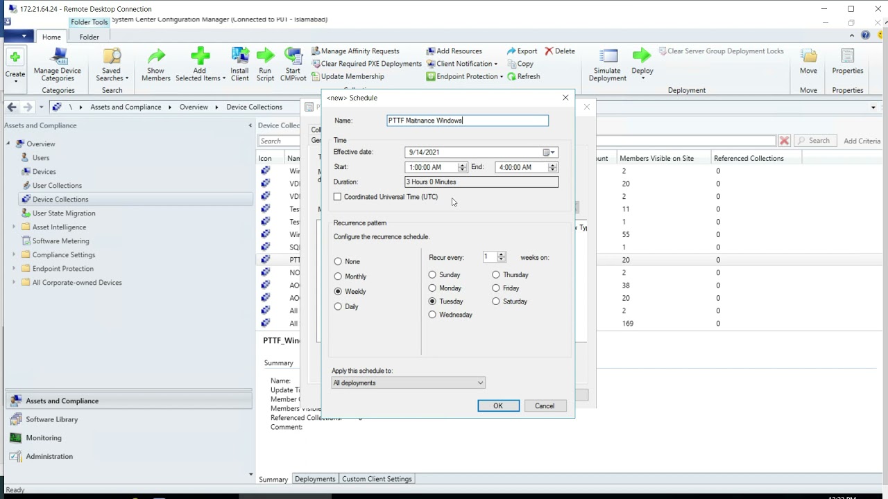 Configure Maintenance Windows in System Center Configuration Manager
