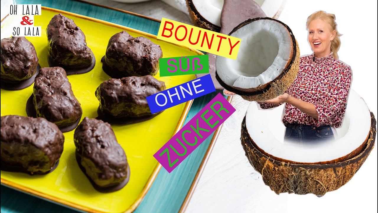 NEU ⭐️ Das beste Rezept für Kokos Schoko - Riegel 💚 Bounty ohne Zucker & wenig Fett - für gute Laune