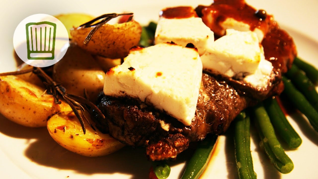 Entrecôte mit Ziegenkäse überbacken - Chefkoch.tv Classics #chefkoch