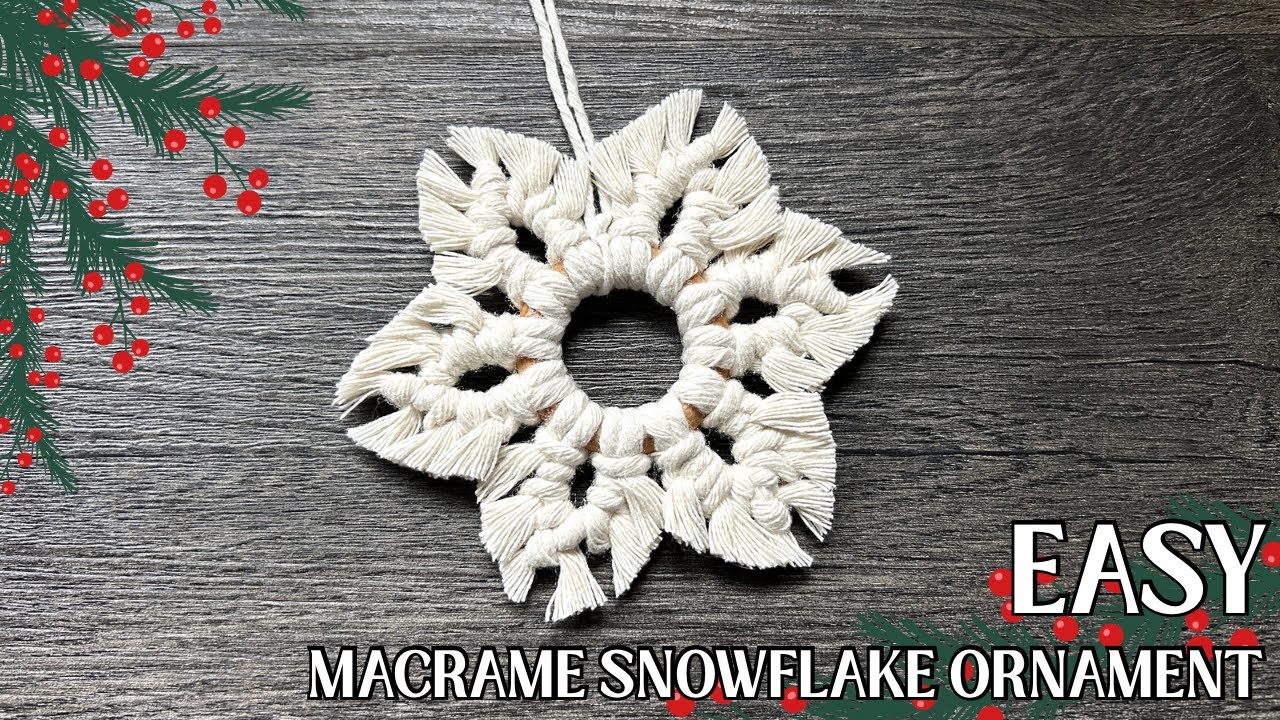Macrame Snowflake Tutorial | DIY Christmas Ornament | Easy Macrame for Beginners