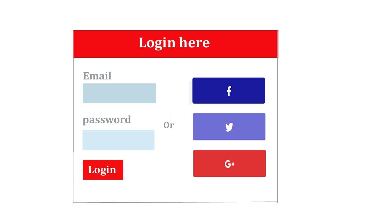 login form in html and css with social link || Create sign in form in html & css