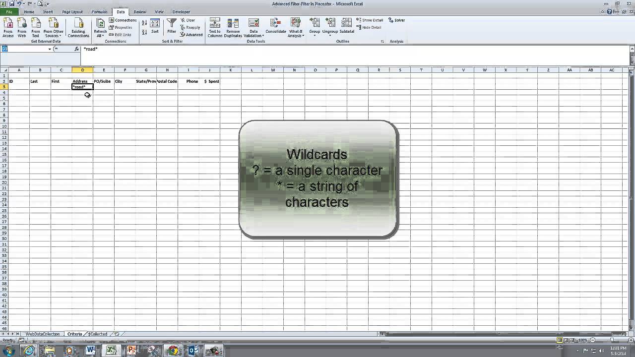 Creating Advanced Filters-Filter in Place