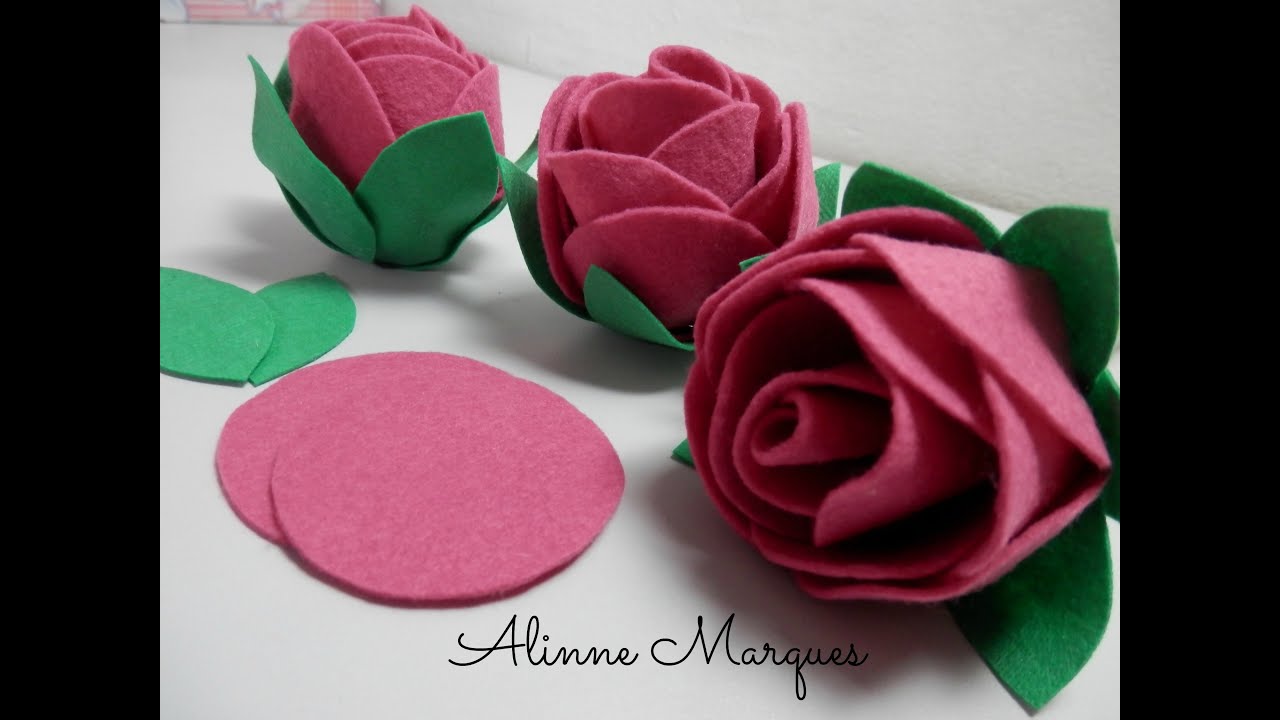Rosa de feltro #5 - Artesanato - Passo a passo