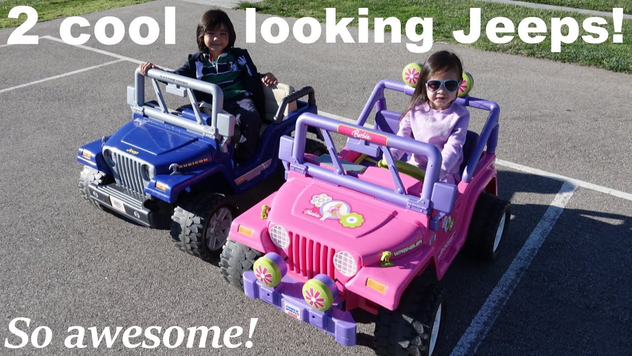 2 Cool Looking Jeep Wranglers! Fisher Price Ride-On Power Wheels :-)