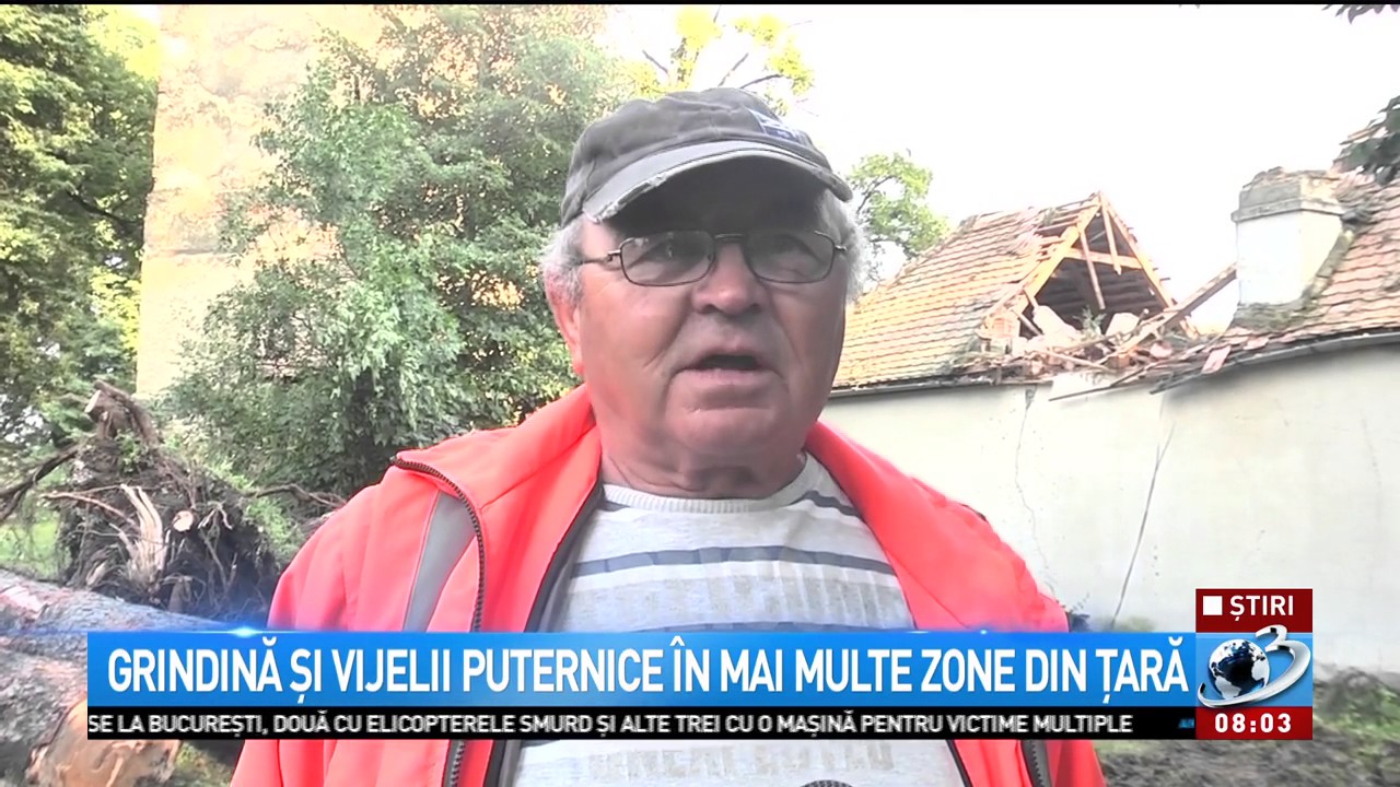 Grindină și vijelii puternice &icirc;n mai multe zone din țară