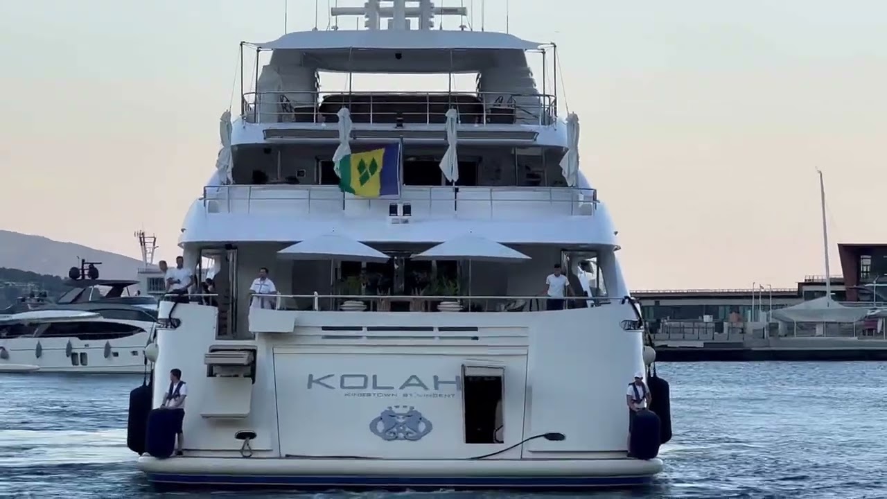 KOLAHA 64m Yacht • Entering Monaco Port• Moored at Quai Etats-Unis • @emman25MC