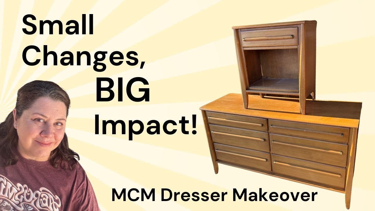 Modern MCM Furniture Makeover | Dresser & Nightstand Transformation -Furniture Design Series S1, E9