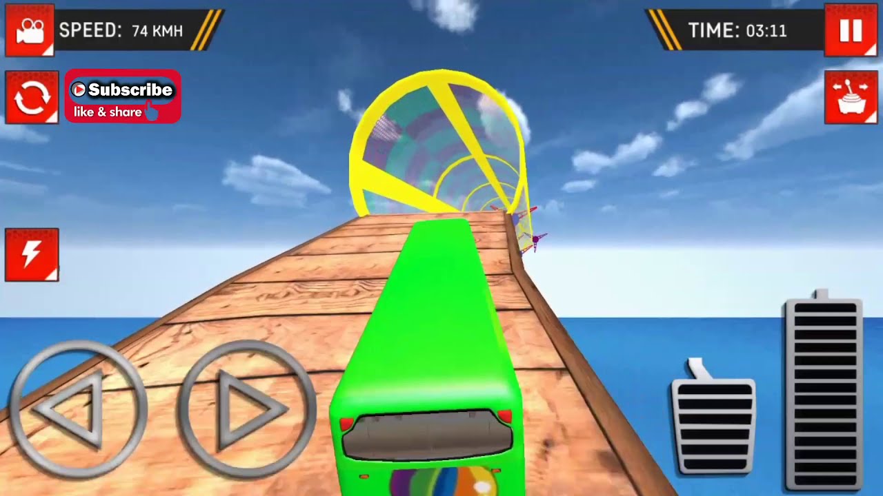 impossible bus driving android kids games over the ocean tracks