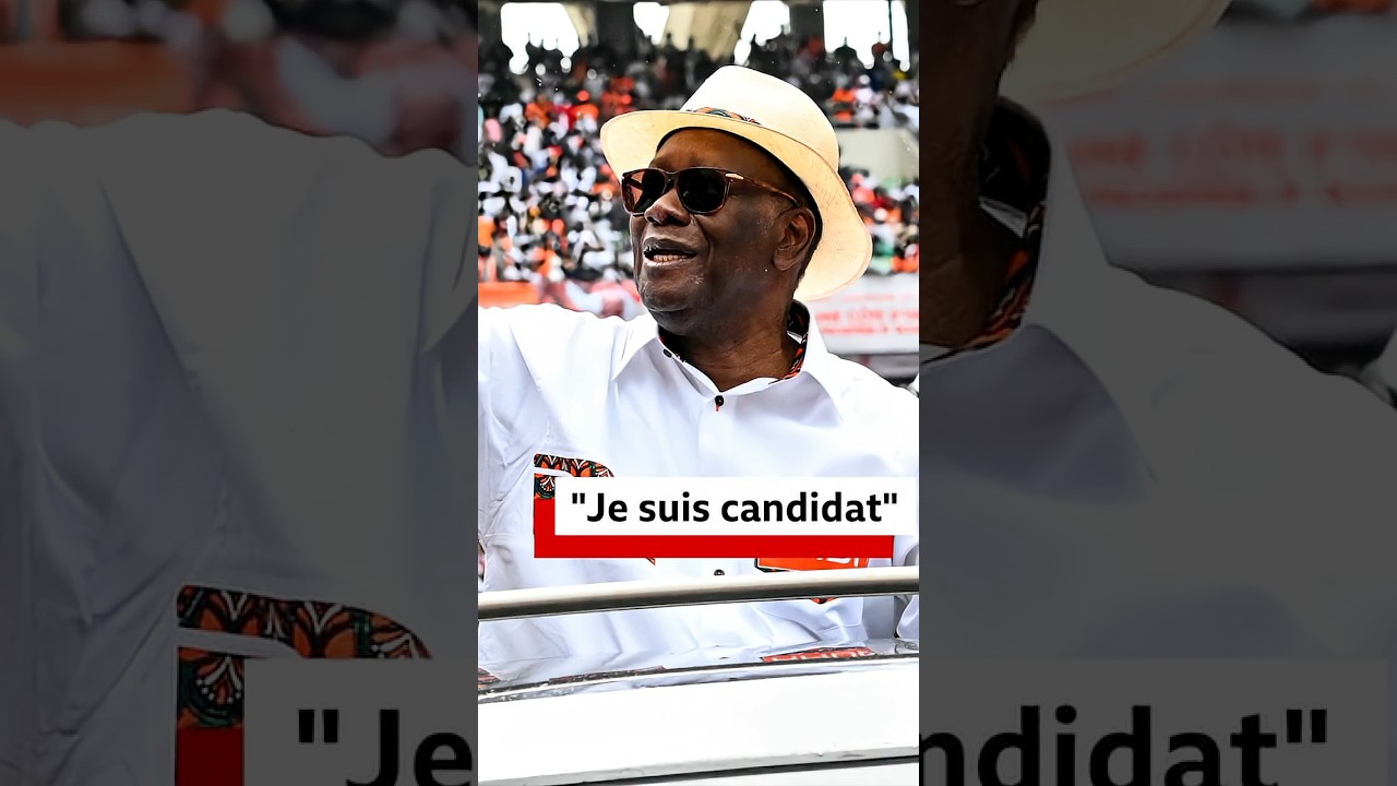 Le pr&eacute;sident Alassane Ouattara annonce sa candidature &agrave; un quatri&egrave;me mandat.