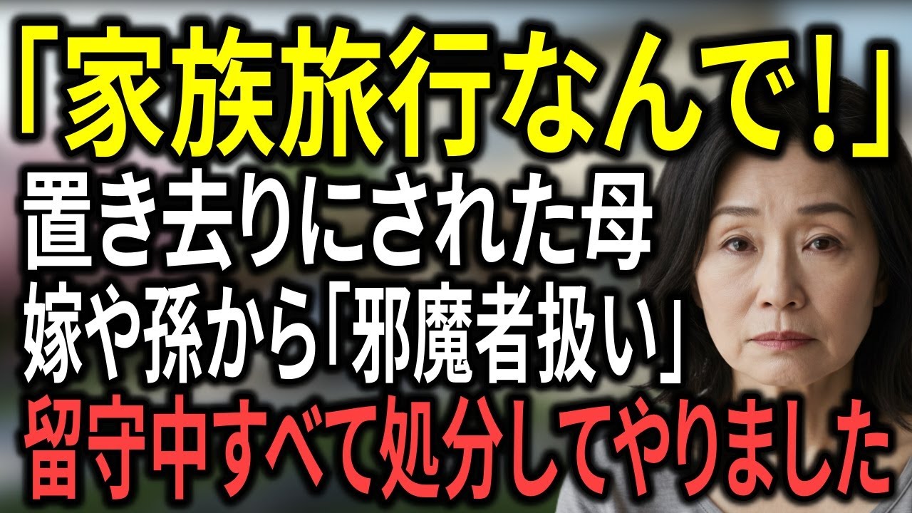 「母さんは留守番してて」旅行に置き去りにされた母が、留守中に全部処分してやりました