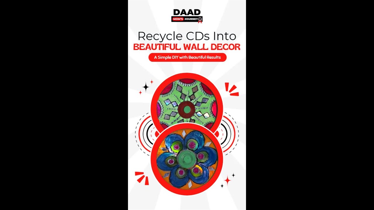 Recycle CDs Into Beautiful Wall Decor | Easy DIY Craft | DaadMom’s Journey Vlog #8