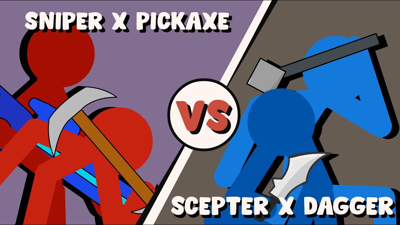 SDS FIGHT ANIMATION 2v2: Sniper x Pickaxe vs Scepter x Dagger