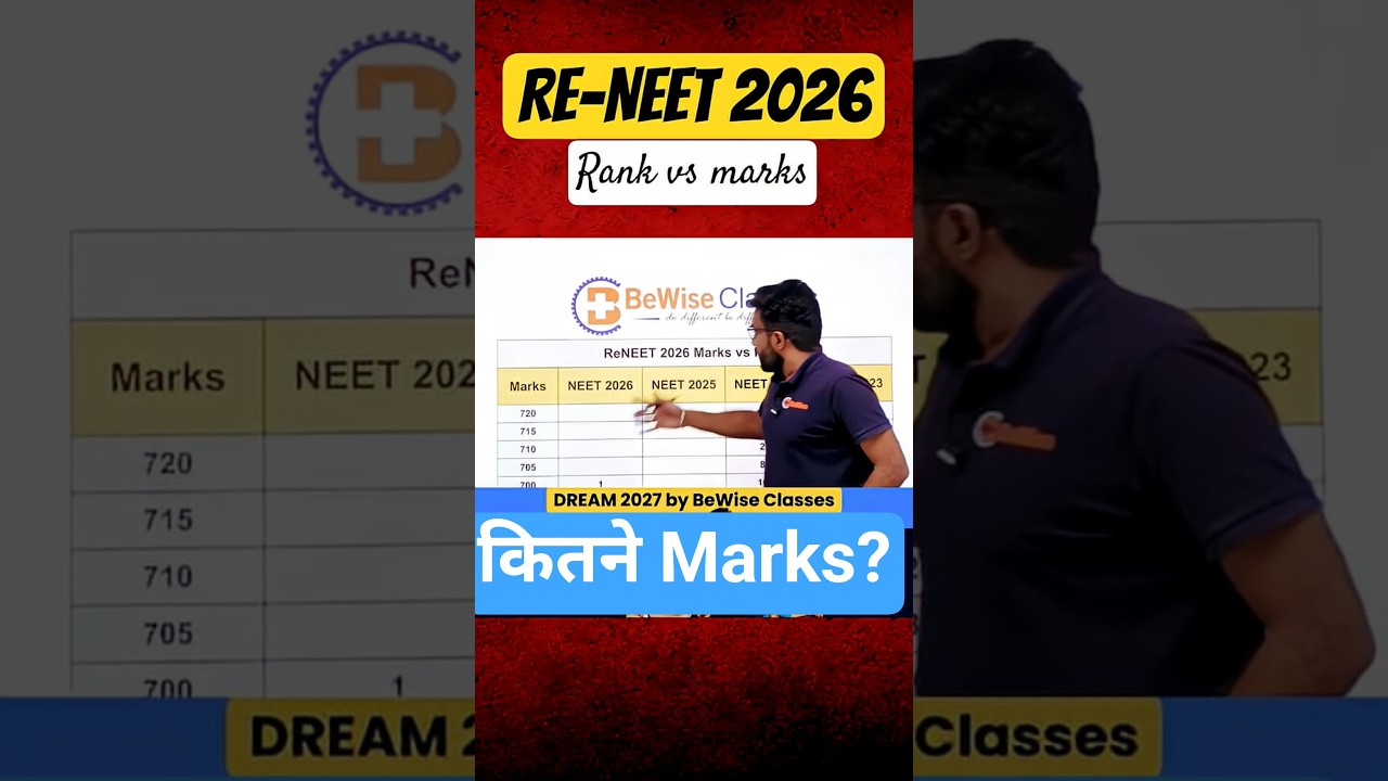 #Rank vs #Marks for Re-NEET 2026 by #nainsir