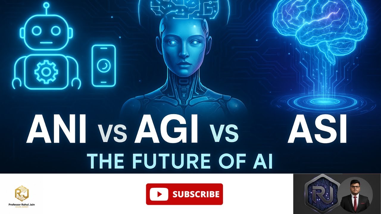 Объяснение искусственного интеллекта | ANI, AGI, ASI | Будущее узконаправленного ИИ, общего ИИ и ...