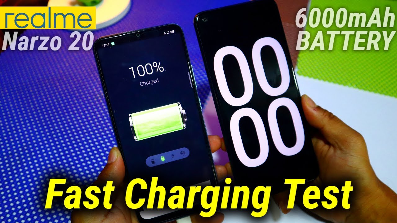 Realme Narzo 20 Fast Charging Test | 18W Fast Charging Test 0% to 100% | 6000mAH Battery | Data Dock