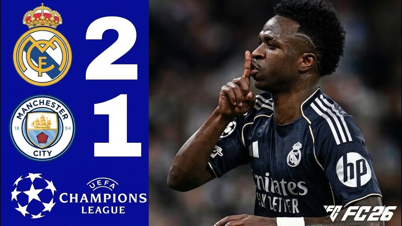 THE GOAL THAT SILENCED CITY! Real Madrid 2-1 Manchester City (Vini Jr. Shush Pose!)