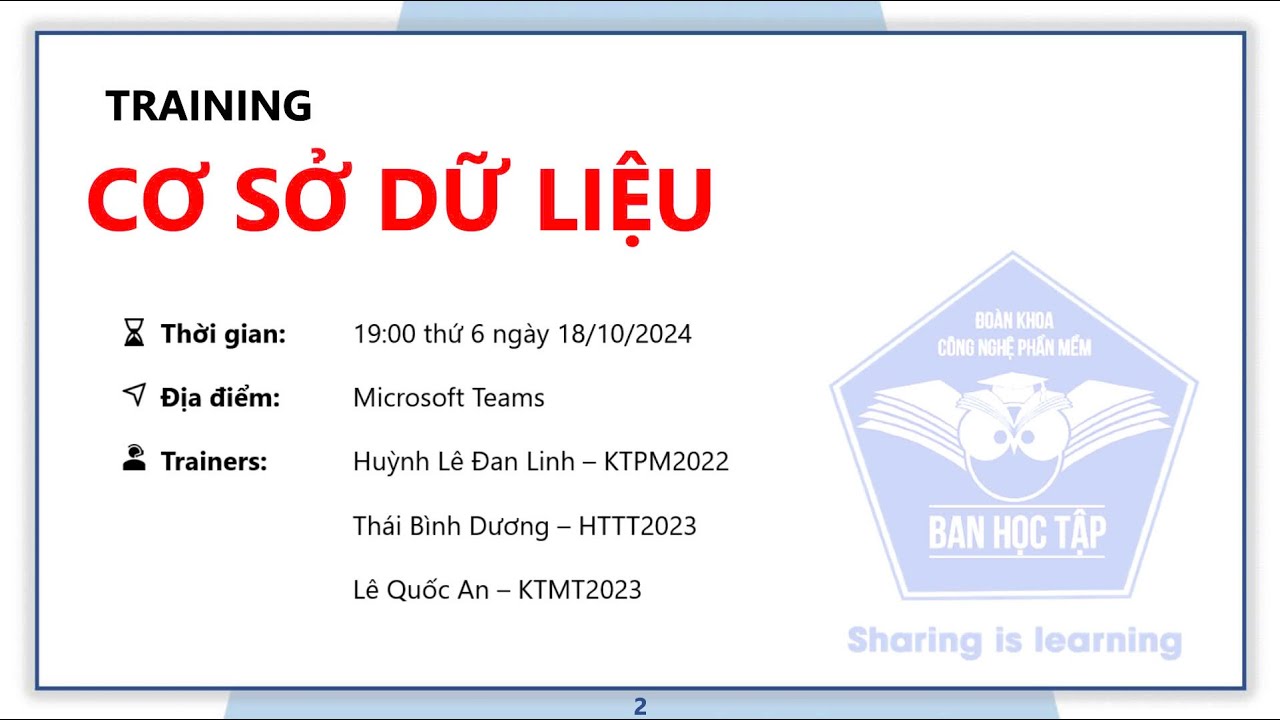 [BHTCNPM] TRAINING CƠ SỞ DỮ LIỆU - GIỮA KỲ 1 NH 2024-2025