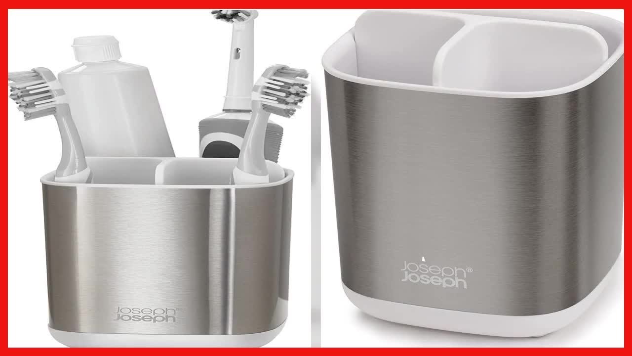 Joseph Joseph EasyStore Stainless-Steel Toothbrush Holder: Organize Your Bathroom with Style