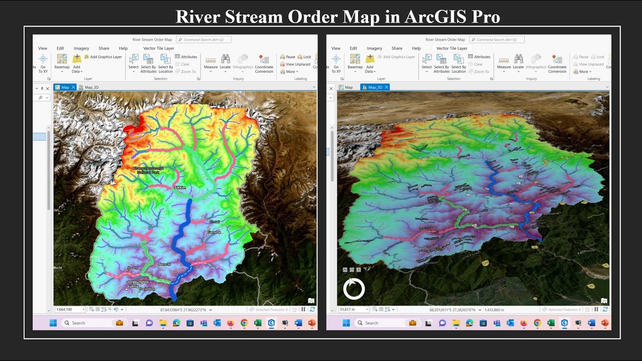 Карта порядка рек в ArcGIS Pro