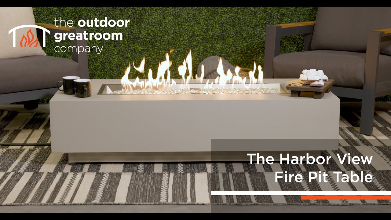 The Harbor View Linear Gas Fire Pit Table
