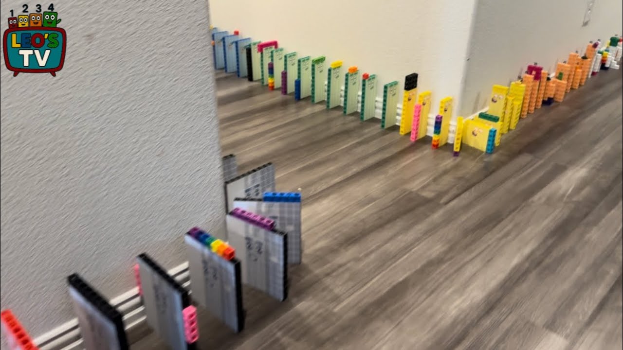 NumberBlocks Domino Chain Reaction Around A Corner  | |  Leo’s Tv  